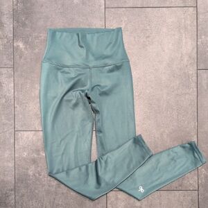 ALO Yoga Teal Leggings Metallic Size S